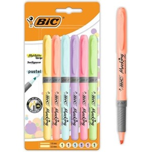 Bic Marking Highlighter Grip Pastel 6 lı