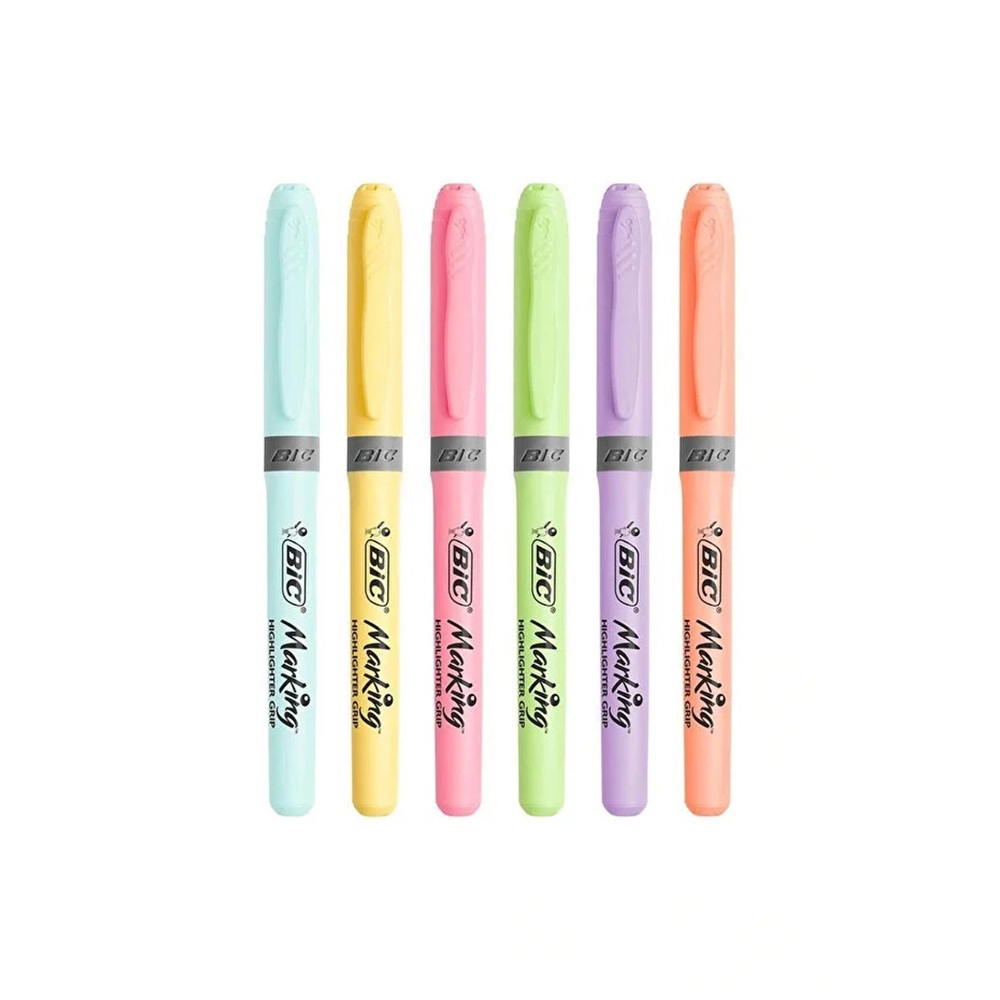 Bic Marking Highlighter Grip Pastel 6 lı