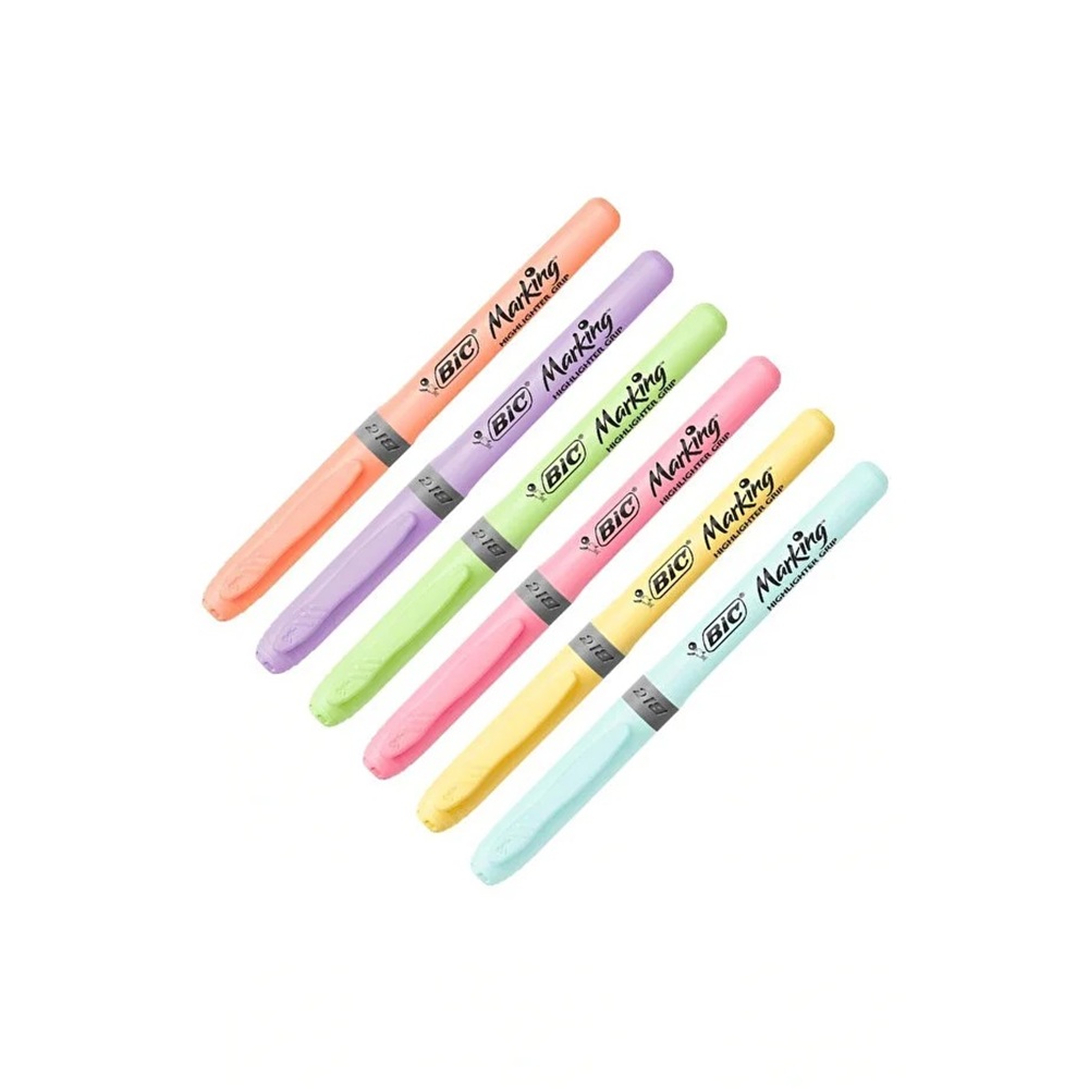 Bic Marking Highlighter Grip Pastel 6 lı