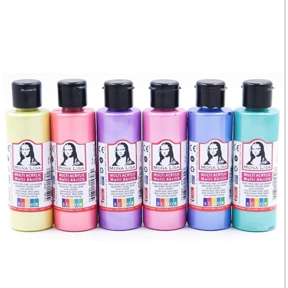Monalisa Multi Akrilik İnci Set 6 Renk 70 ml
