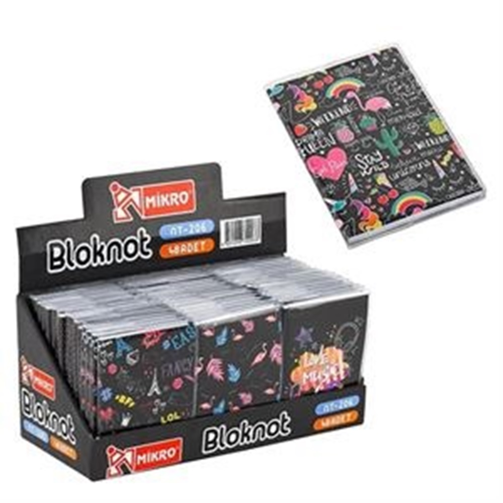 Mikro Bloknot Çizgili - NT-206 -Nice Girl- Siyah - A7