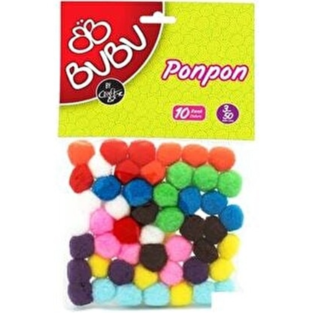 Bu-bu 3cm Ponpon 50 li Renkli