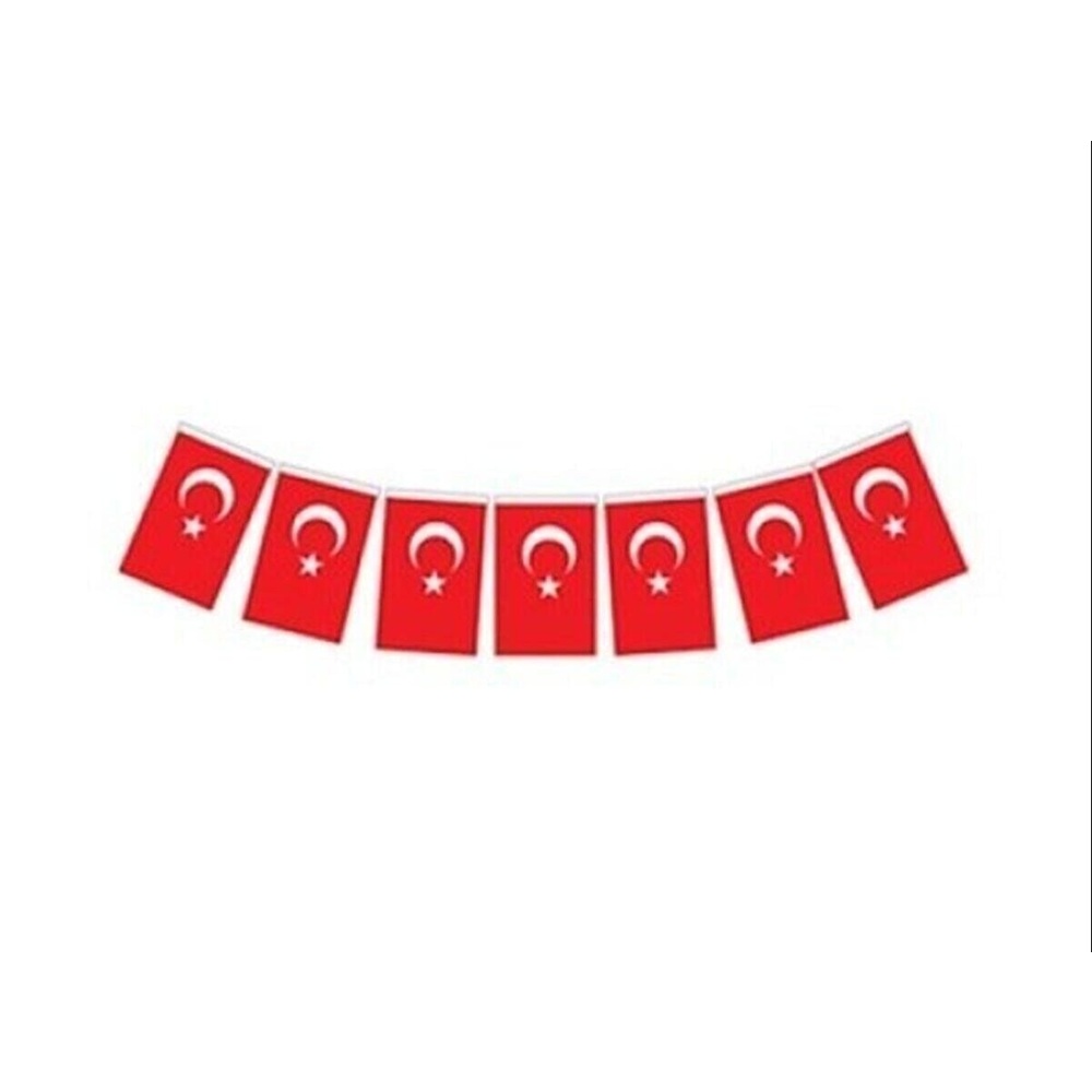 Vatan Bayrak İpli Orta Boy 13*8 Cm 40'lı