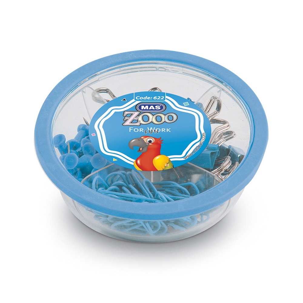 Mas Zoo Yuvarlak Kutuda Karışık Set (Mavi)